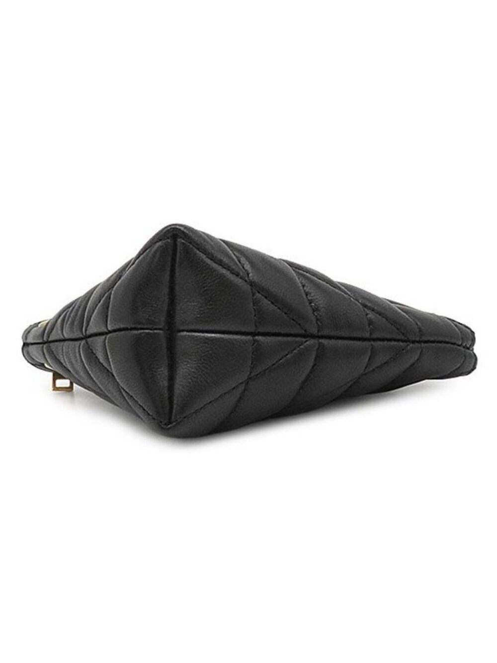 Saint Laurent Coin Case Triangle Lambskin Black Gold Purse - Picture 3 of 9